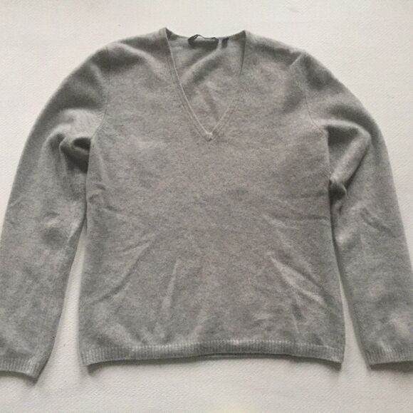 Fabiani Sweater Cashmere Pullover Gray Long Sleeve - Picture 1 of 6